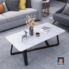F2 Bàn trà phòng khách mặt đá ceramic BTPK46 Rincon 1m hiện đại