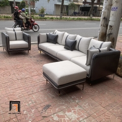 F3 Bộ ghế sofa phòng khách phối màu da giả KT139 Sken hiện đại