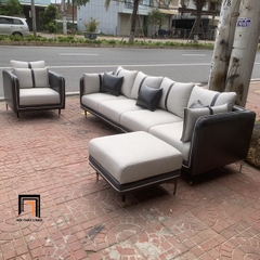 F3 Bộ ghế sofa phòng khách phối màu da giả KT139 Sken hiện đại