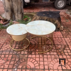 B5 Cặp bàn trà mặt kính giả đá BTPK15 Quentes cho văn phòng nhỏ
