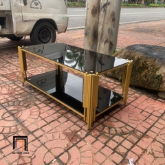 G1 Bàn sofa mặt kính cường lực đen BTPK16 Akoka 1m x 50 2 tầng
