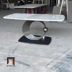 D1 Bàn sofa khung chân hình trăng BTPK31 Panamint mặt đá 1m