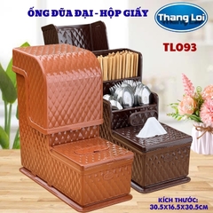 Ống Đũa Đại Kèm Hộp Giấy Ăn Thắng Lợi TL-093 Nhựa Cao Cấp, Hộp Đựng Đũa Có Nắp Để Bàn Ăn