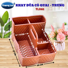 Khay Đựng Đũa Muỗng Nhà Hàng Quán Ăn Có Quai Kèm Khay Gia Vị Size Trung TL081