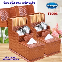 Ống Đũa Đại Kèm Hộp Giấy Ăn Thắng Lợi TL-093 Nhựa Cao Cấp, Hộp Đựng Đũa Có Nắp Để Bàn Ăn