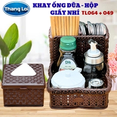 Combo khay đựng đũa nhà hàng quán ăn kèm hộp giấy TL064 - Size Nhí