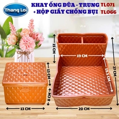 Combo khay đựng đũa nhà hàng quán ăn kèm hộp giấy - Size Trung