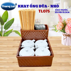 Khay Đựng Đũa Muỗng Kèm Ngăn Gia Vị Size Nhỏ TL075 – Nhựa Thắng Lợi | Dày Dặn, Sang Trọng, Phù Hợp Nhà Hàng Quán Ăn