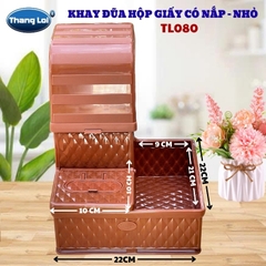 Khay Đựng Đũa Muỗng Nhà Hàng Quán Ăn Có Nắp Chống Bụi Size Nhỏ TL080