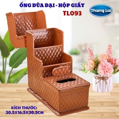 Ống Đũa Đại Kèm Hộp Giấy Ăn Thắng Lợi TL-093 Nhựa Cao Cấp, Hộp Đựng Đũa Có Nắp Để Bàn Ăn