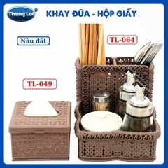 Combo khay đựng đũa nhà hàng quán ăn kèm hộp giấy TL064 - Size Nhí