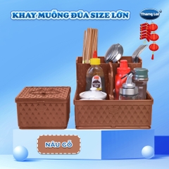 Combo khay đựng đũa có quai nhà hàng quán ăn kèm hộp giấy - SIZE LỚN TL069