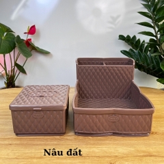 Combo khay đựng đũa nhà hàng quán ăn kèm hộp giấy - Size Trung