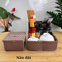 Combo khay đựng đũa nhà hàng quán ăn kèm hộp giấy - Size Trung