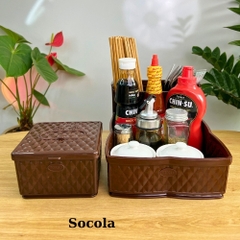 Combo khay đựng đũa nhà hàng quán ăn kèm hộp giấy - Size Trung