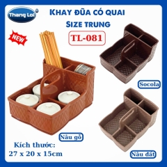 Khay Đựng Đũa Muỗng Nhà Hàng Quán Ăn Có Quai Kèm Khay Gia Vị Size Trung TL081