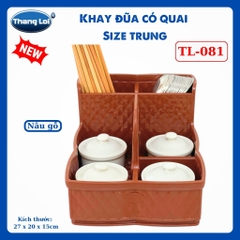 Khay Đựng Đũa Muỗng Nhà Hàng Quán Ăn Có Quai Kèm Khay Gia Vị Size Trung TL081