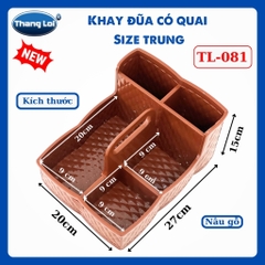 Khay Đựng Đũa Muỗng Nhà Hàng Quán Ăn Có Quai Kèm Khay Gia Vị Size Trung TL081