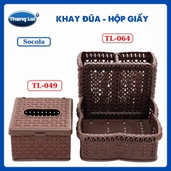 Combo khay đựng đũa nhà hàng quán ăn kèm hộp giấy TL064 - Size Nhí