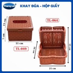 Combo khay đựng đũa nhà hàng quán ăn kèm hộp giấy TL064 - Size Nhí