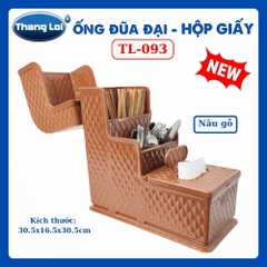 Ống Đũa Đại Kèm Hộp Giấy Ăn Thắng Lợi TL-093 Nhựa Cao Cấp, Hộp Đựng Đũa Có Nắp Để Bàn Ăn