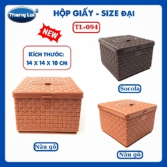 Hộp Đựng Khăn Giấy Vuông Nhựa PP Chính Phẩm Thắng Lợi – Size Đại 14x14x10cm- TL094