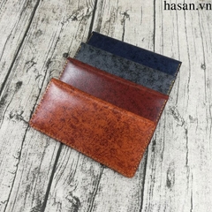 Ví da mẫu dài cầm handmade da thật cao cấp gợn sóng