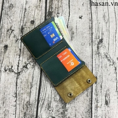 Ví nam mẫu đứng mini nút bấm - Đen