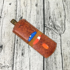 Ví da mini handmade đựng giấy tờ cao cấp có nút