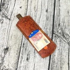 Ví da mini handmade đựng giấy tờ cao cấp có nút
