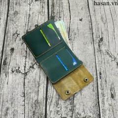 Ví nam mẫu đứng mini nút bấm - Đen
