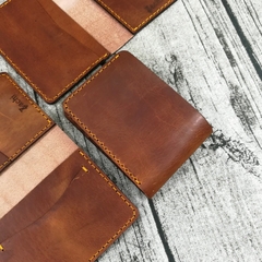 Ví nam da bò handmade mẫu ngang cao cấp - Nâu da