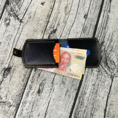 Ví da mini handmade đựng giấy tờ cao cấp có nút