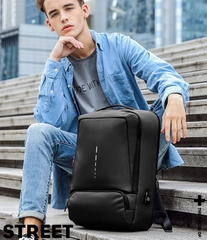 Balo du lịch đựng Laptop 16 inch TANGCOOL dòng Kaka-series thanh dạ quang kèm cáp sạc ẩn