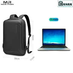 Balo đựng Laptop, Macbook Mark Ryden mỏng nhẹ kèm cáp sạc ẩn USB Type A và USB Micro B cao cấp
