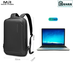 Balo đựng Laptop, Macbook Mark Ryden mỏng nhẹ kèm cáp sạc ẩn USB Type A và USB Micro B cao cấp