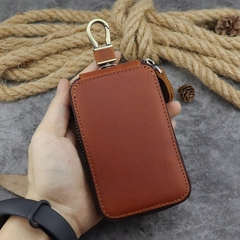 Bao da, túi đựng móc khóa, chìa khóa ô tô xe hơi, khóa Smartkey Tiding da bò cao cấp