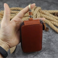 Bao da, túi đựng móc khóa, chìa khóa ô tô xe hơi, khóa Smartkey Tiding da bò cao cấp