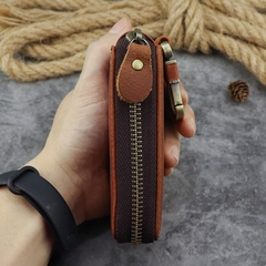 Bao da, túi đựng móc khóa, chìa khóa ô tô xe hơi, khóa Smartkey Tiding da bò cao cấp