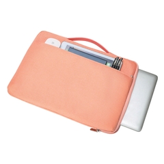 Túi chống sốc Macbook, Laptop viền màu, ngăn phụ ngang kèm quai xách bằng da