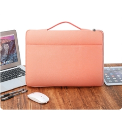 Túi chống sốc Macbook, Laptop viền màu, ngăn phụ ngang kèm quai xách bằng da