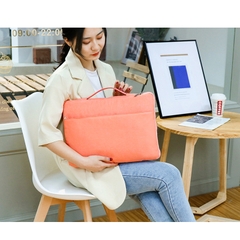 Túi chống sốc Macbook, Laptop viền màu, ngăn phụ ngang kèm quai xách bằng da