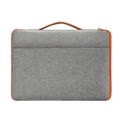 Túi chống sốc Macbook, Laptop viền màu, ngăn phụ ngang kèm quai xách bằng da