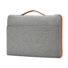 Túi chống sốc Macbook, Laptop viền màu, ngăn phụ ngang kèm quai xách bằng da