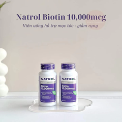 Viên Uống Mọc Tóc Natrol Biotin 10000mcg Hàng Mỹ Hộp 100 Viên