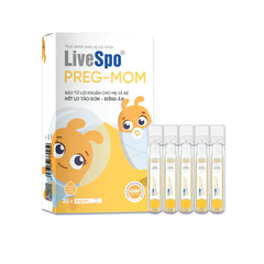 PREG-MOM H/20 ống LIVESPO Lợi khuẩn mẹ & bé hỗ trợ táo bón, biếng ăn