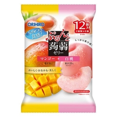 Thạch trái cây tươi từ khoai nưa Nhật Orihiro mix vị xoài và đào (12 gói x 6g)