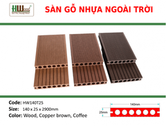 HW140T25 Copper brown 140x25x2200 Lổ tròn