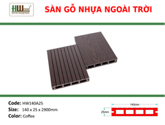 HW140A25 Coffee 140x25x2200 Lổ vuông vân 3D