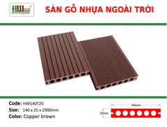 HW140T25 Copper brown 140x25x2200 Lổ tròn